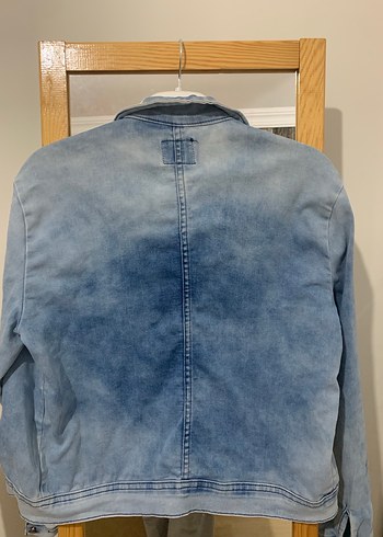 Düğmeli Gri Mavi Kadın Denim Ceket - Görsel 3