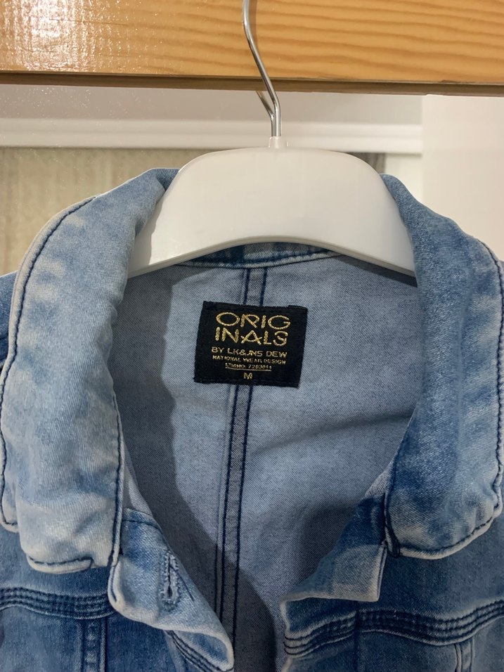 Düğmeli Gri Mavi Kadın Denim Ceket - Görsel 2