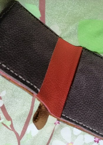 Koyu Kahverengi Minimalist kadın Cüzdan deri el yapimi - Görsel 3