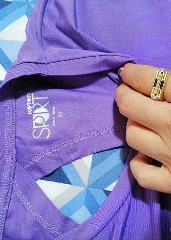 Mor Kadın Spor Tişörtü, Kısa Kollu, Fermuarlı - Görsel 3