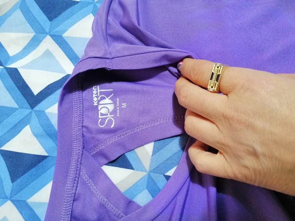 Mor Kadın Spor Tişörtü, Kısa Kollu, Fermuarlı - Görsel 3