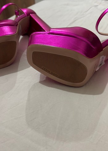 Fuşya platform kalın topuklu ayakkabı - Görsel 7