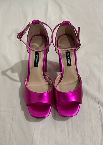 Fuşya platform kalın topuklu ayakkabı - Görsel 3