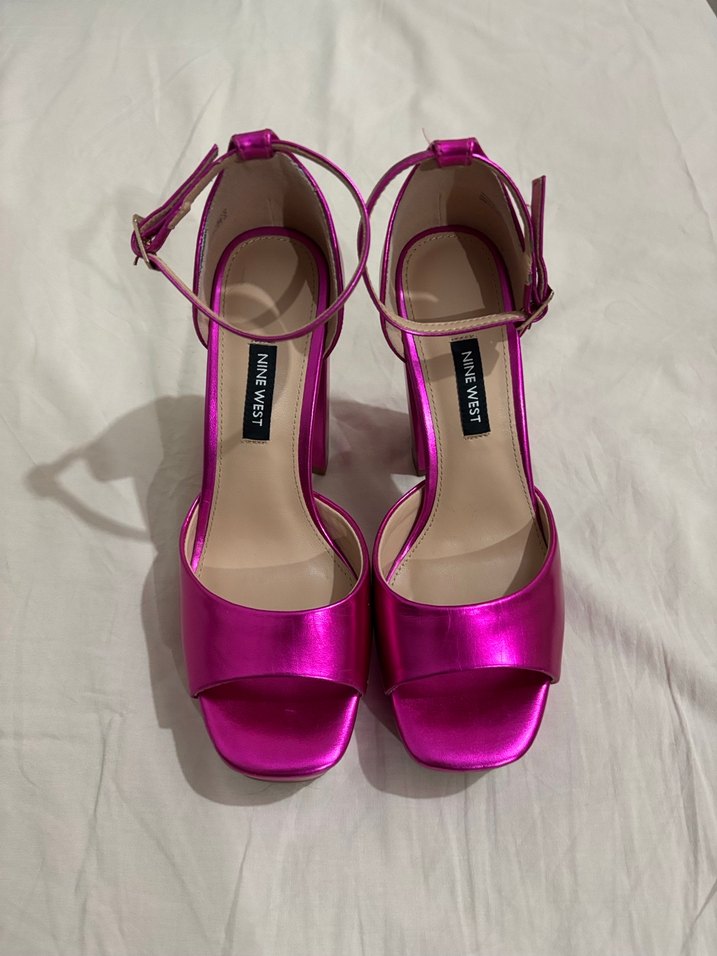 Fuşya platform kalın topuklu ayakkabı - Görsel 3