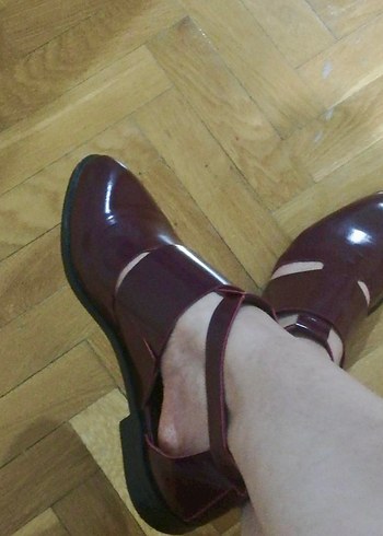39 Beden bordo Renk Bordo Rugan Deri Bambi Sandalet