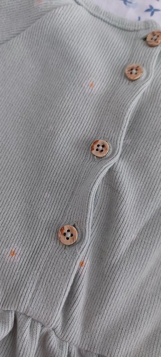 Uzun Kollu Düğmeli Gri Kız Elbisesi - Görsel 3