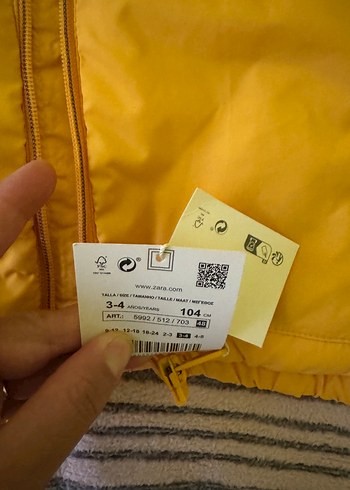 Zara Zara Kapüşonlu Sarı Erkek Çocuk Mont