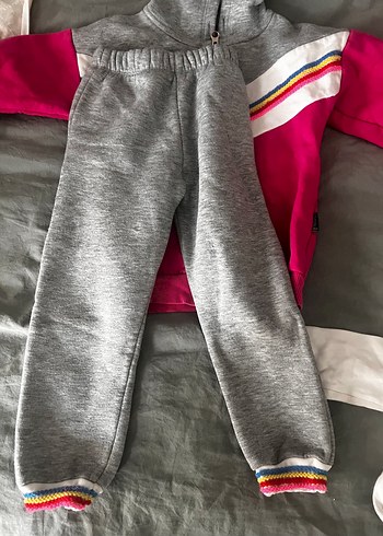 Gri Kapüşonlu Fermuarlı Eşofman Takımı - Görsel 3