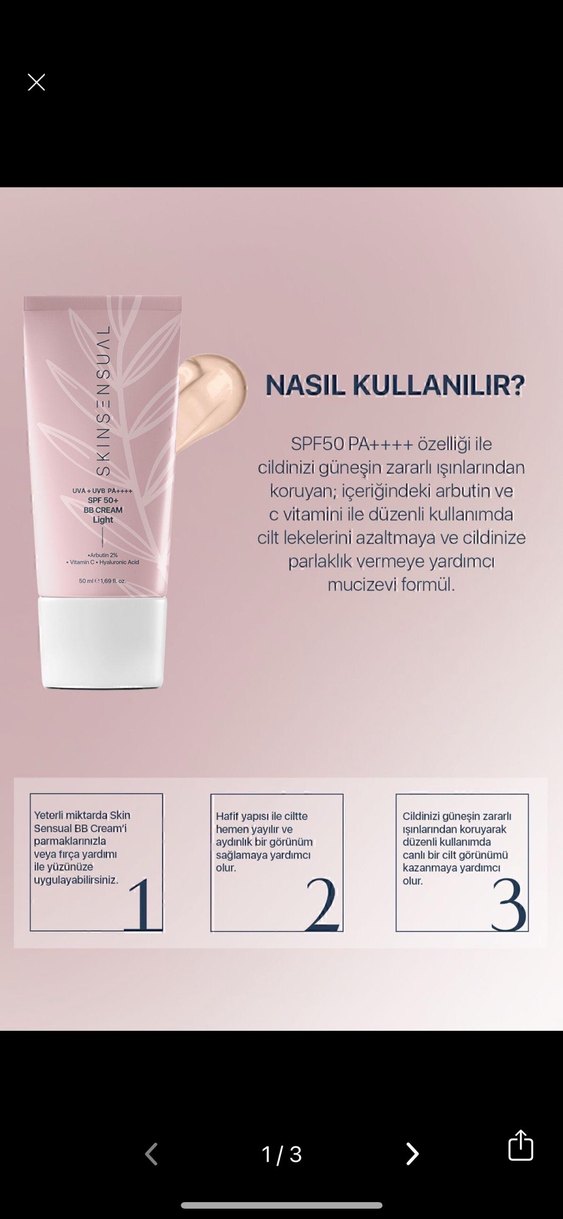 Skin Sensual SPF 50+ Açık Ton BB Krem - Görsel 2