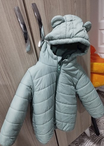 Kapüşonlu, yeşil Erkek Çocuk Mont