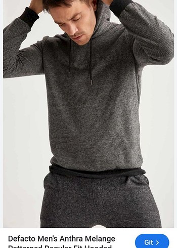 Erkek Gri Yüksek Yakalı Sweatshirt
