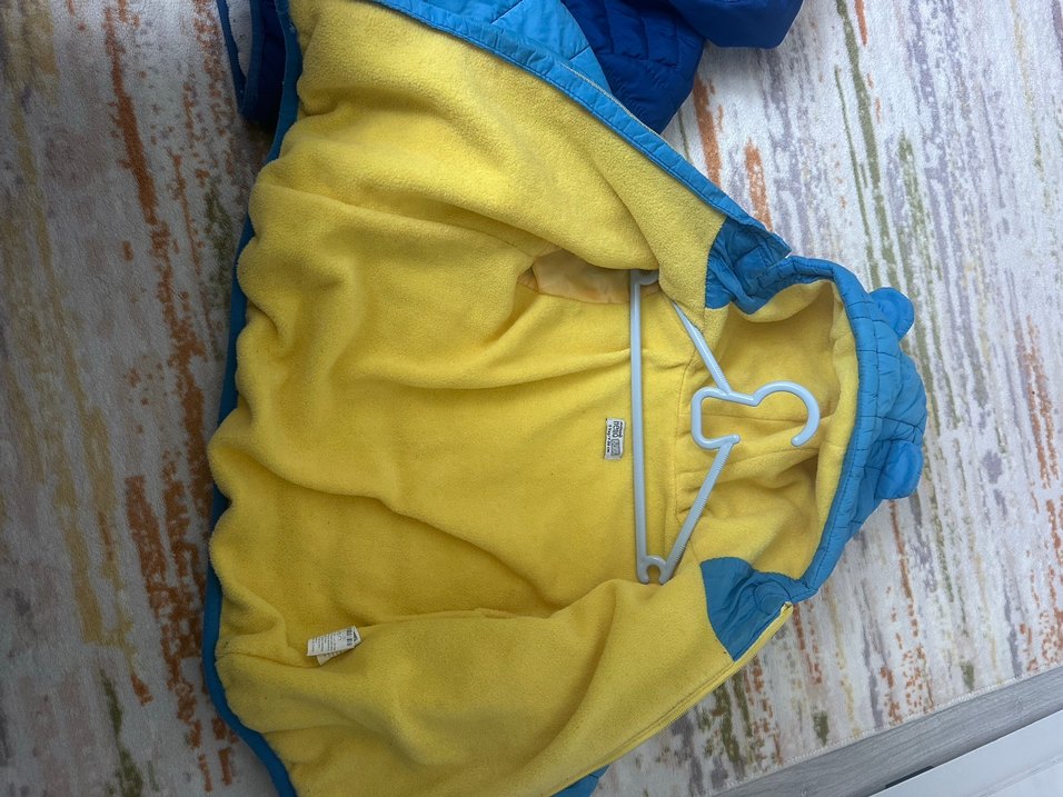 Kapüşonlu Fermuarlı Mavi Erkek Çocuk Montu - Görsel 2