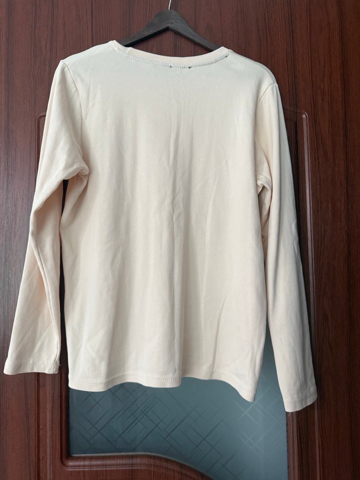 Bej Düğmeli Kadın Uzun Kollu Kazak - Görsel 2