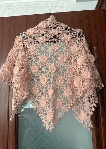 Pembe Dantel Detaylı Bohem Kadın Örtüsü - Görsel 2