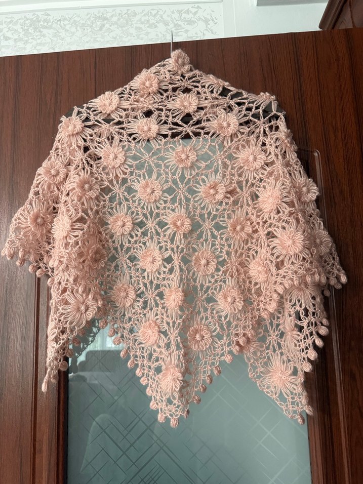 Pembe Dantel Detaylı Bohem Kadın Örtüsü - Görsel 2