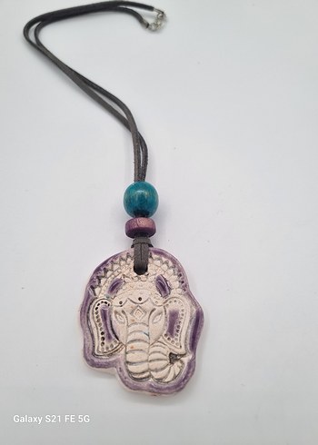 Seramik Fil Bereket Bohem Tasarim Kolye - Görsel 3