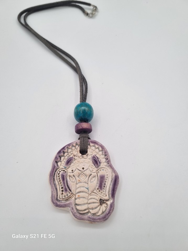 Seramik Fil Bereket Bohem Tasarim Kolye - Görsel 3