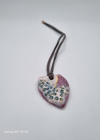 Seramik Ozel Tasarım Renkli  Bohem Mini Kolye - Görsel 3