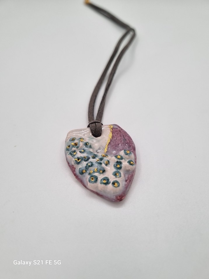 Seramik Ozel Tasarım Renkli  Bohem Mini Kolye - Görsel 2