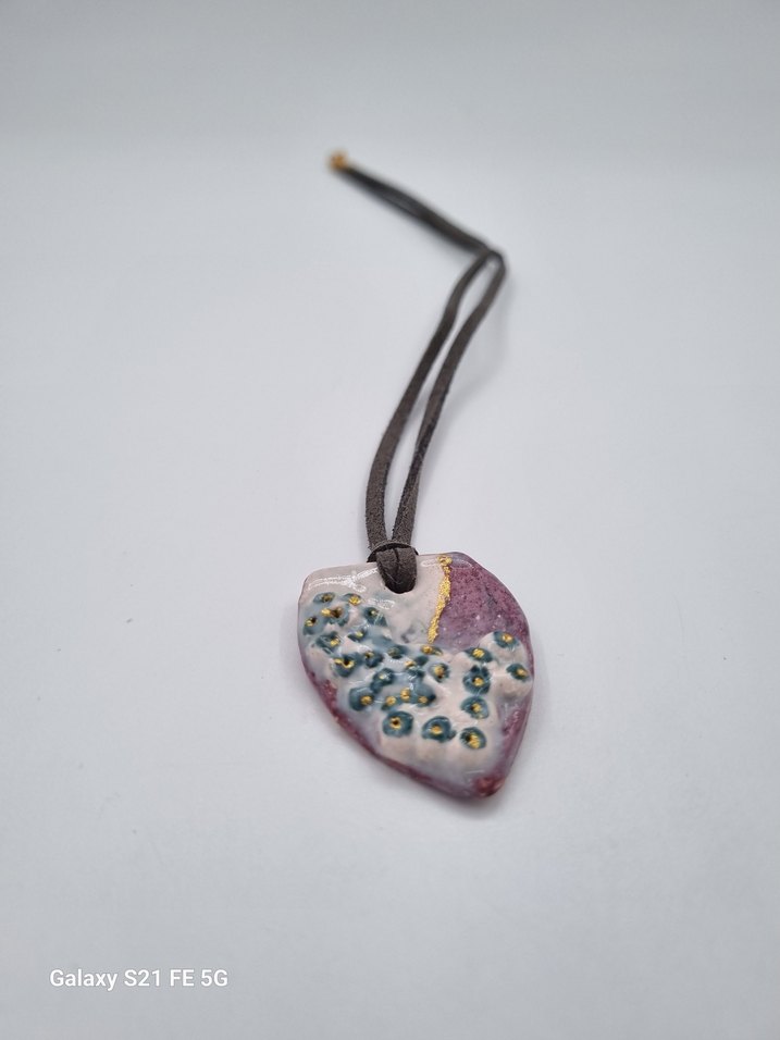 Seramik Ozel Tasarım Renkli  Bohem Mini Kolye - Görsel 3