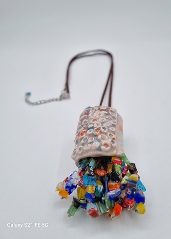 Şeker Kolye. Renkli Boncuklu Tasarim Bohem Kolye - Görsel 2