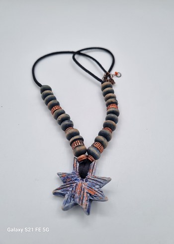 Seramik Tasarim  Boncuklu Bohem Kadın Kolye - Görsel 2