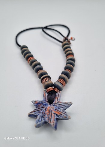 Seramik Tasarim  Boncuklu Bohem Kadın Kolye - Görsel 3