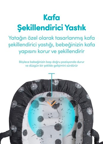 Anne Yanı Bebek Reflü Yatağı Gri - Görsel 8