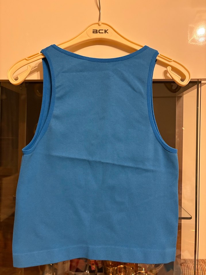 Mavi Atlet Düz Kesim Spor Üst - Görsel 3