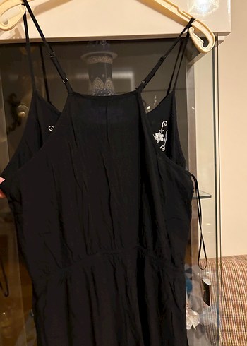 Dantel Detaylı Nakışlı Siyah Kadın Tulum - Görsel 5