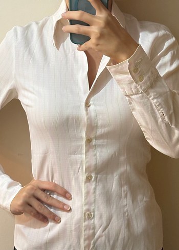 Netwrok Çicgili Klasik Kadın Gömlek - Görsel 5