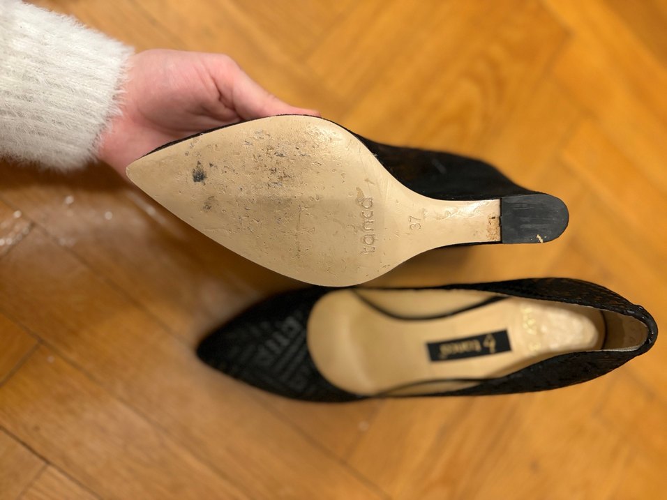 Siyah Yılan Desenli Dolgu Topuklu Kadın Stiletto - Görsel 5