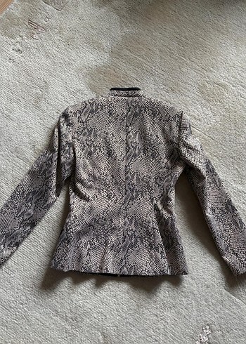 Yılan Desenli Gri Kadın Ceket - Görsel 2