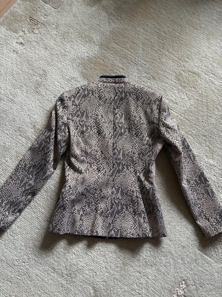 Yılan Desenli Gri Kadın Ceket - Görsel 2