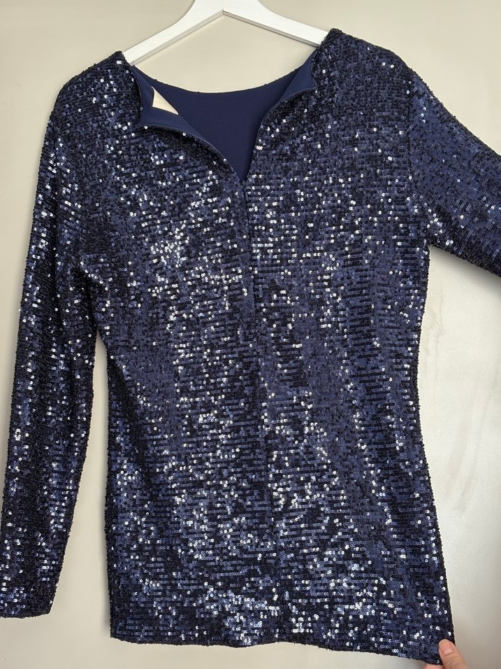 Mehtap Elaidi Payetli Uzun Kollu Bluz - Görsel 4