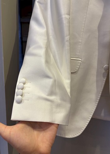 D'S Damat Saten Beyaz Ceket - Görsel 6