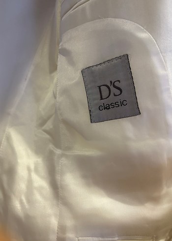 D'S Damat Saten Beyaz Ceket - Görsel 4