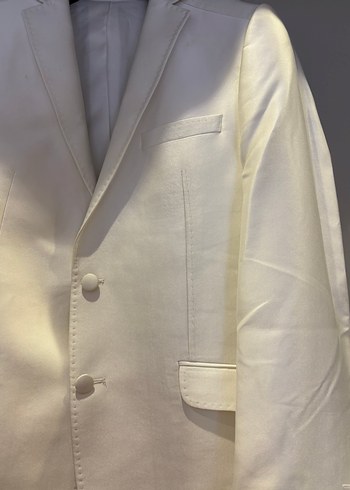 D'S Damat Saten Beyaz Ceket - Görsel 3