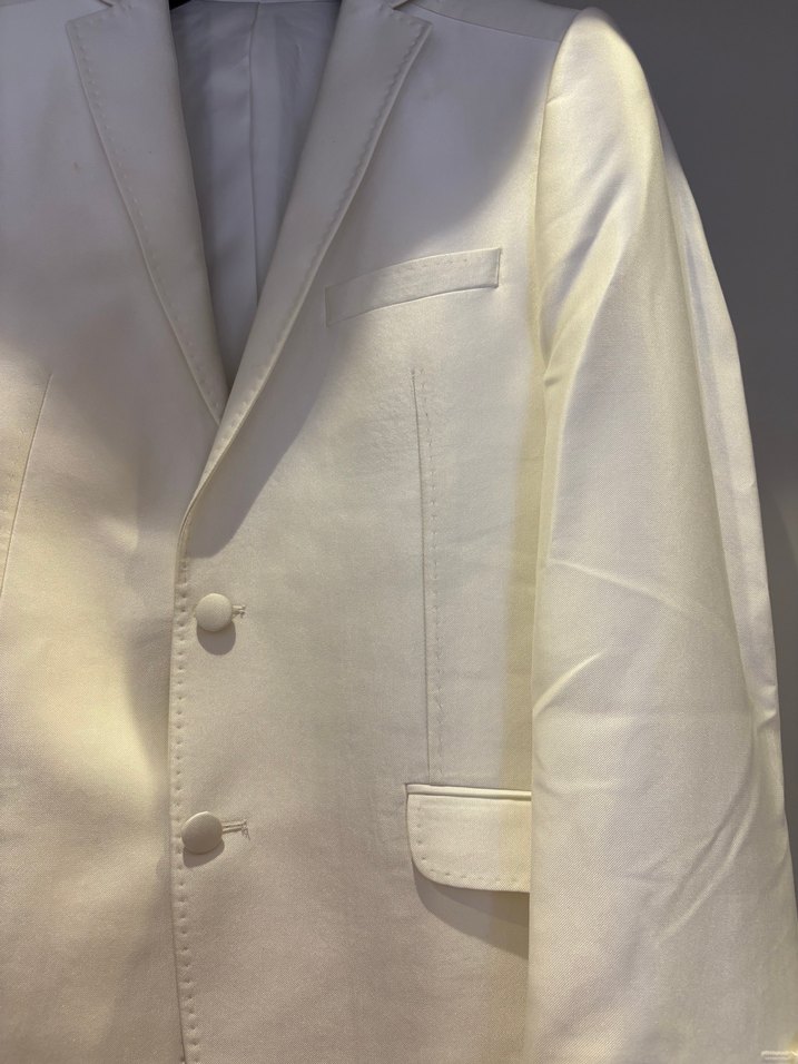 D'S Damat Saten Beyaz Ceket - Görsel 3