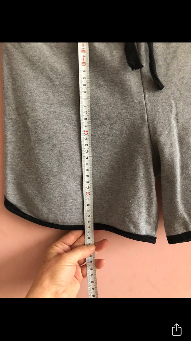 Gri Kadın Penye Spor Şort - Görsel 2