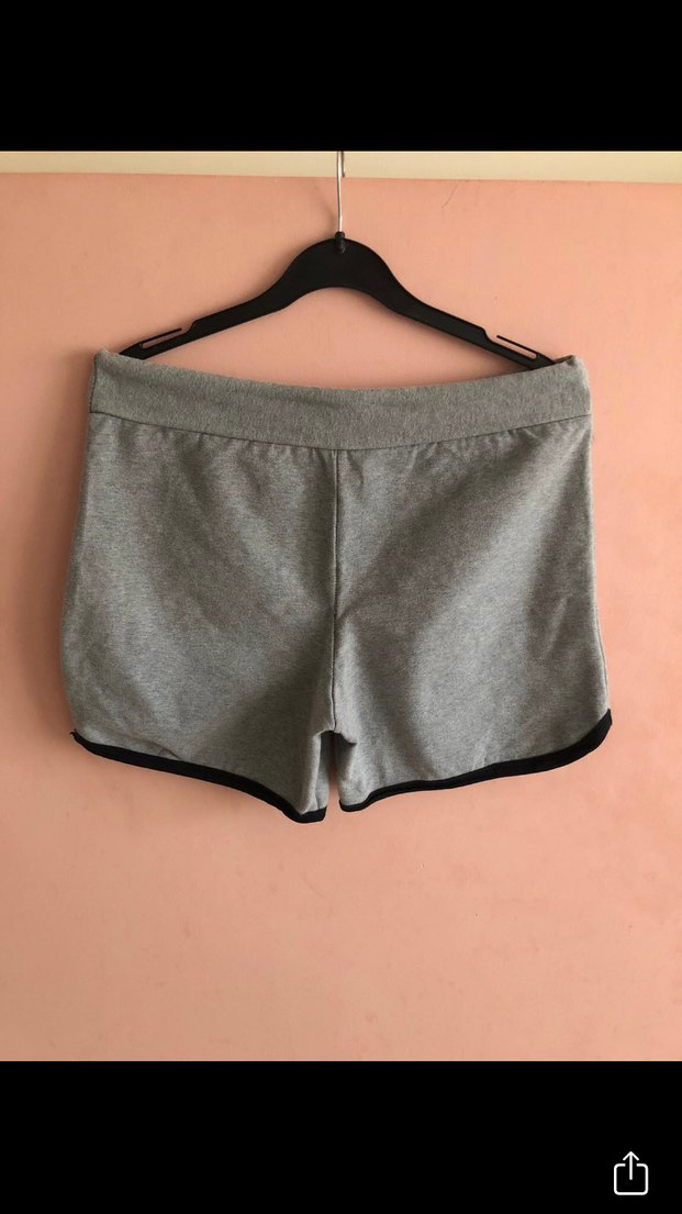 Gri Kadın Penye Spor Şort - Görsel 4