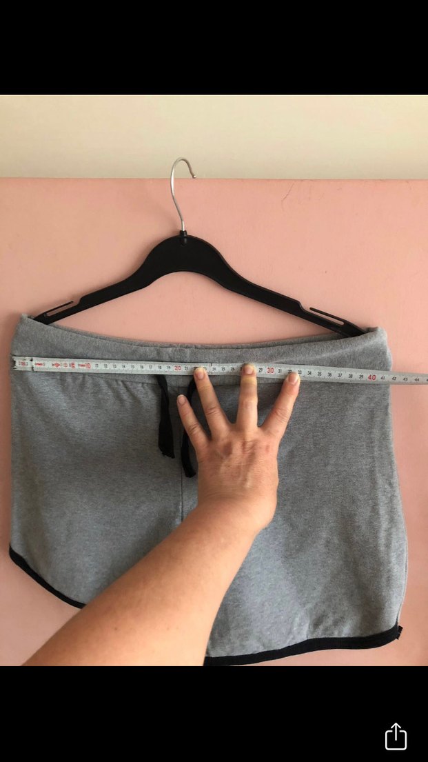 Gri Kadın Penye Spor Şort - Görsel 3