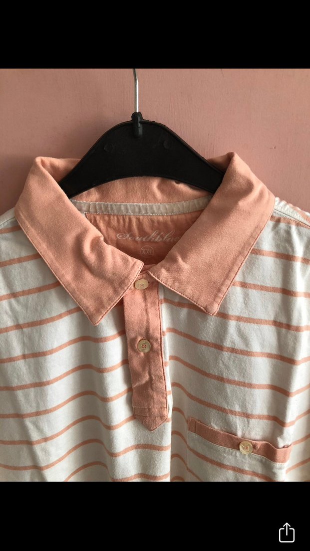 Çizgili Pamuklu Kısa Kollu Polo Tişört - Görsel 3