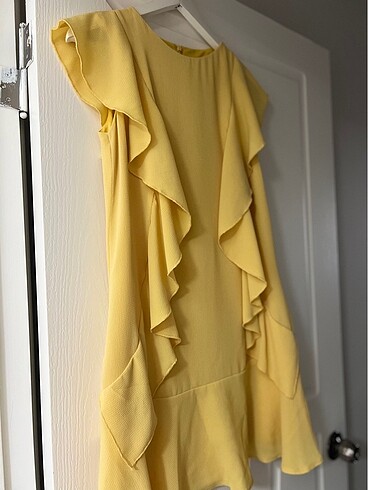 m Beden Sarı mini elbise