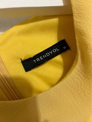 m Beden sarı Renk Sarı mini elbise