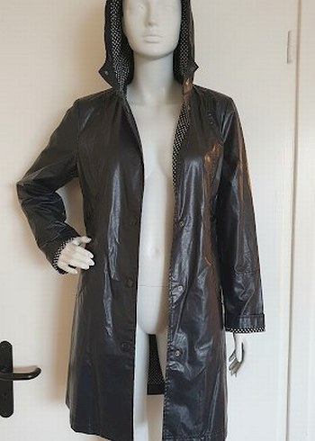 Mango Lacivert parlak yağmurluk, rüzgarlık - Görsel 2