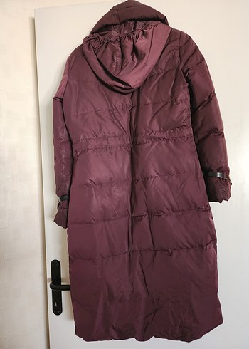 Park Bravo Kaz tüyü Uzun Bordo renkli Mont - Görsel 3