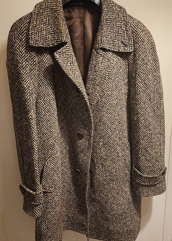 Balık sırtı desenli kırçıllı Yün Erkek Kaban - Görsel 3