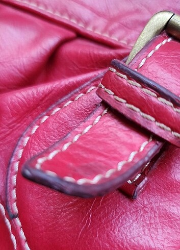 Koyu kırmızı büyük askılı çanta - Görsel 3