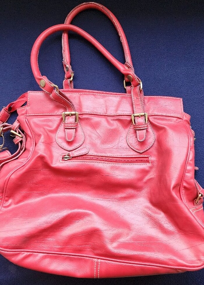 Koyu kırmızı büyük askılı çanta - Görsel 4